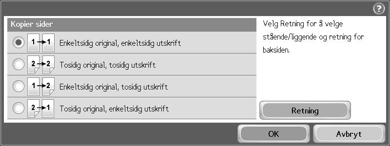 123 Lage tosidige kopier Legg originalen med forsiden ned i dokumentmateren eller på glasset.