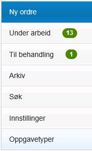 Oppgavetyper Selve oppgavetypene oppretter du på web eordre.