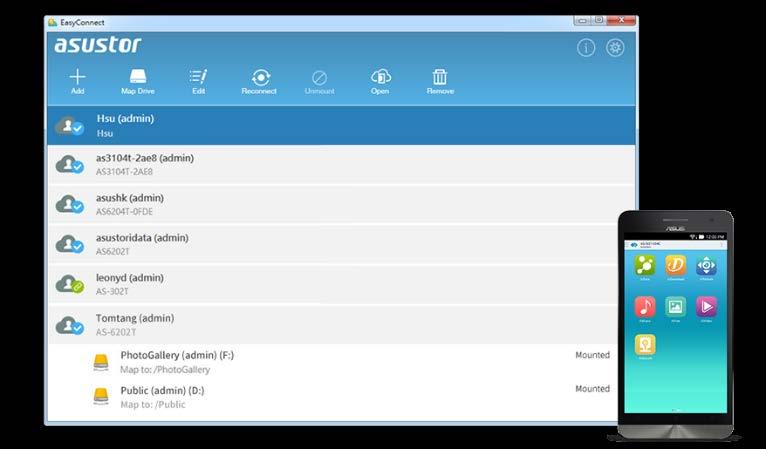 AEC (ASUSTOR EZ Connect) ASUSTOR EZ Connect (AEC) er et dedikert verktøy designet for ASUSTOR NAS (med ADM3.0 og over).