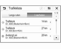 For å unngå en ruteseksjon velges n ved siden av den aktuelle avkjøringen. Et m-symbol vises. For å reberegne ruten uten den aktuelle ruteseksjonen velges m. Kjøreruten blir nå endret.