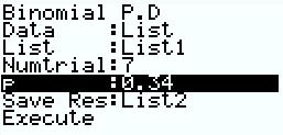 Finn P(X -> {2,4}) (Bruk av STAT og Lists) 2. H-GEO «Hpd» 0.1116 + 0.3472 = 0.458754 1.