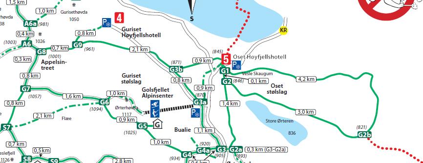 Feltet har nærhet til det store løypenett på Golsfjellet. Regulert skiløype innen detaljreguleringsplanen for Oset hyttefelt vil bli brukt som tilkopling. 4.