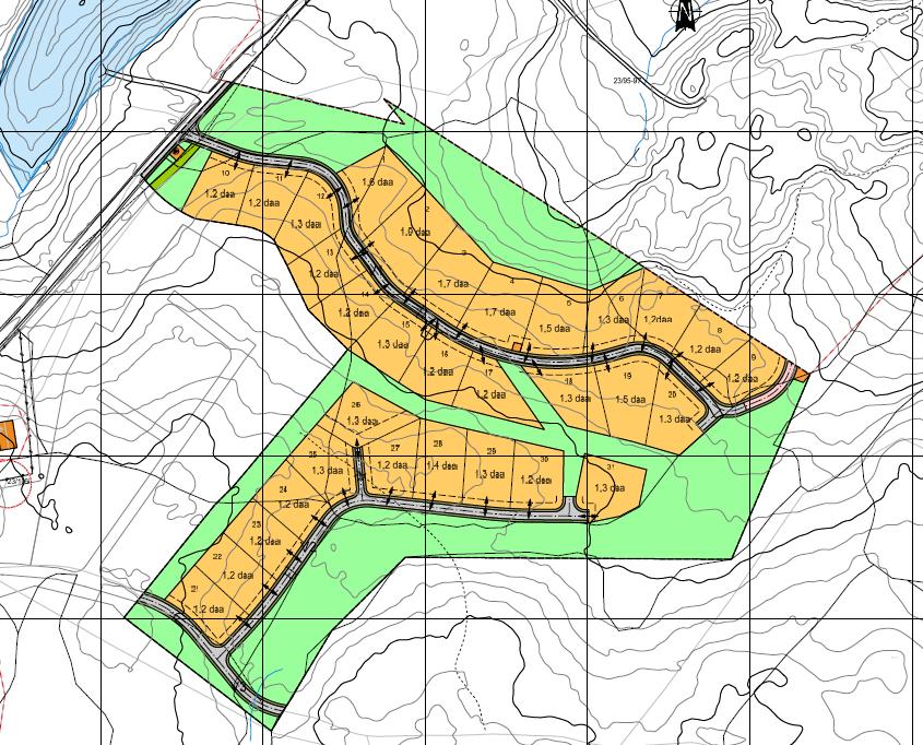 Privat detaljregulering Oset hyttefelt 6 Bilde 3: Utsnitt som viser detaljreguleringsplan for Oset hyttefelt (del 1), vedtatt 21.6.2011.