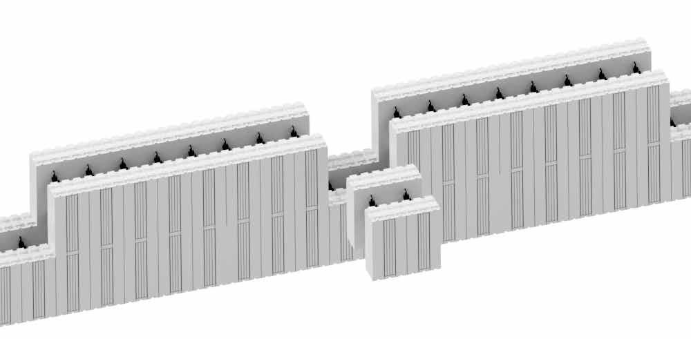 Det anbefales minimum 5 knotter i forband. Ingen blokker må være kortere enn 250 mm pga.