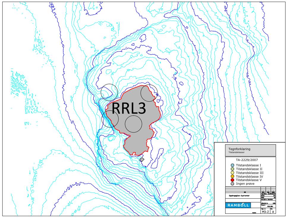 Figur 19. Tiltaksområdet Vidgrunnen. Det lyktes ikke å få opp prøver på lokaliteten.