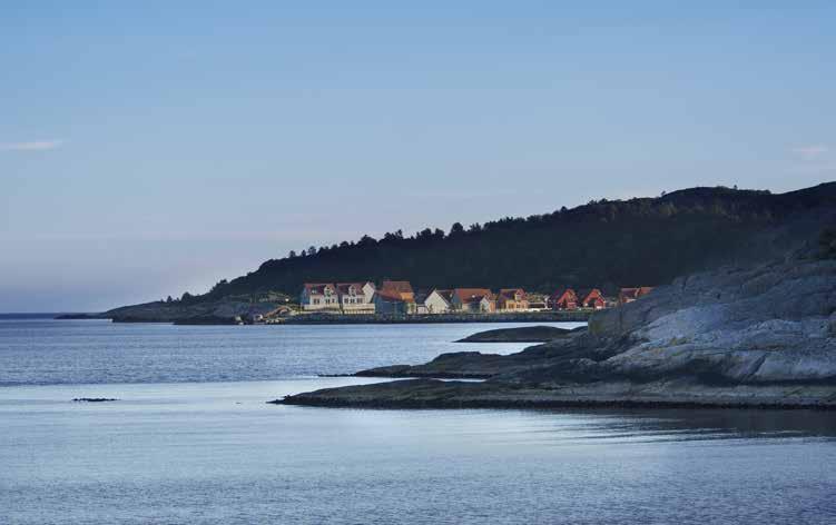 Området er anlagt som en hyggelig uthavn i et intimt og maritimt miljø, hvor hyttene omkranser en