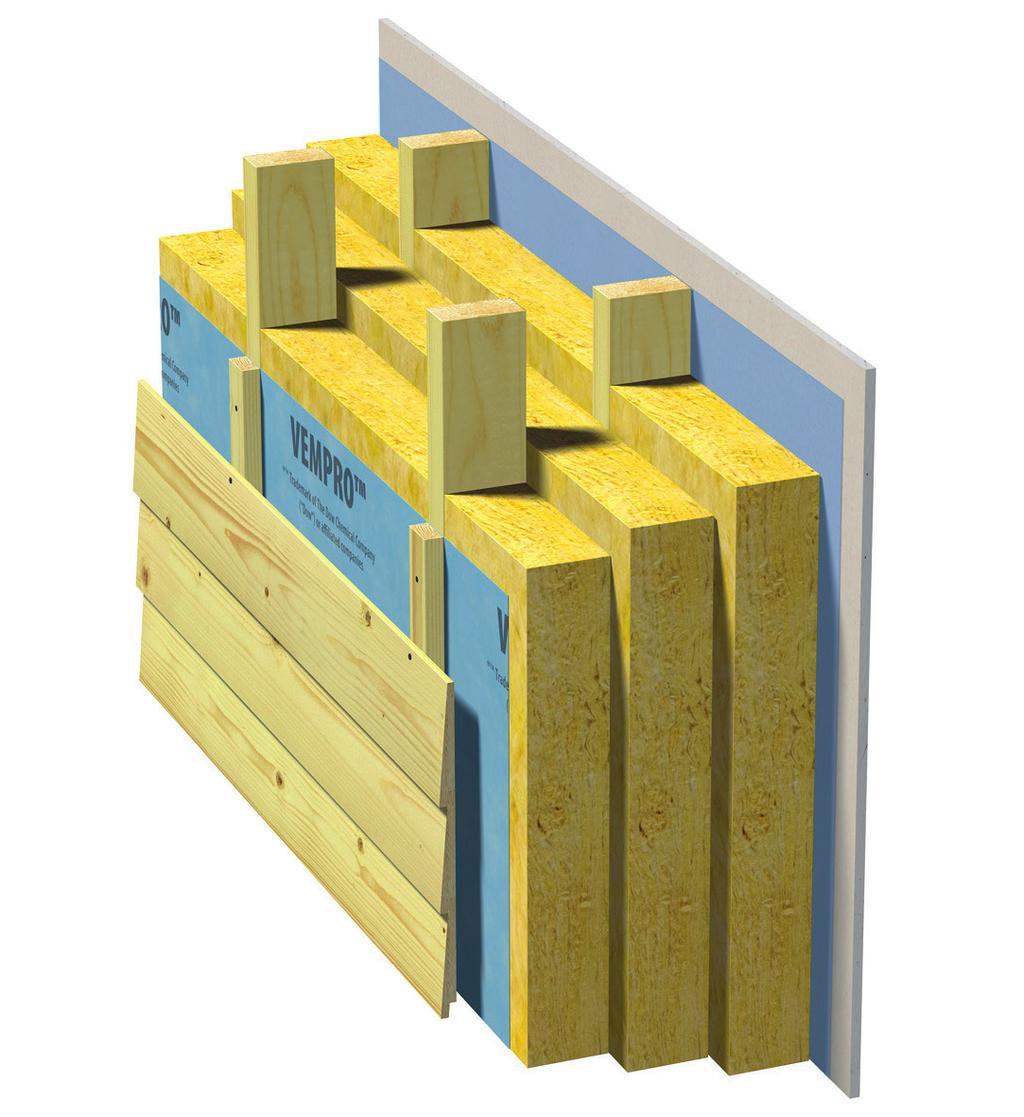 Yttervegg med dobbelt bindingsverk 14 Veggen utføres med dobbelt stenderverk med hulrom. Bruk stenderdimensjon og hulromstykkelse som gir plass til nødvendig isolasjonsmengde.