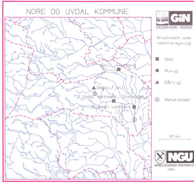 Mulighet for grunnvann som vannforsyning Oppgitt Grunnvann i Grunnvann som Forsyningsted vannbehov løsmasser fjell vannforsyning Solli boligfelt,