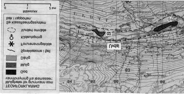 Fig. 2. Hvammenområdet (kartblad 1615 II). UVDAL VANNVERK, STORMOGEN Det vurderte området er avmerket på Fig. 3. Det er merket av to avsetninger innenfor området.