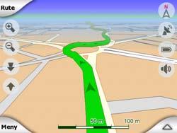 4.3.1 2D og 3D kartvisninger Utenom den klassiske topp-ned (flate) visningen av kartet (kalt 2D-modus) har du muligheten til å vippe kartet for en perspektivisk visning (3D-modus), som gir en visning