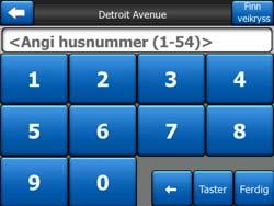 Tips! Skulle navnet på gaten være et prefiks for flere andre gatenavn, tast inn hele navnet, trykk Ferdig og treffet vil komme først i listen. På denne måten kan du enkelt finne svært korte gatenavn.