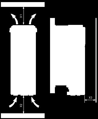 Leave sufficient free space so that the air required for cooling purposes can circulate from the bottom to the top of the drive.