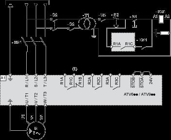 accordance with standard IEC/EN 60204-1 (1) Use digital output R1 set to operating state Fault to switch Off the product once an error is detected.