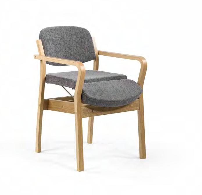 stol med avtagbar ryggpute, hjul og fotbrett Duun stol med avtagbar ryggöverdrag, hjul og fotplatta Duun