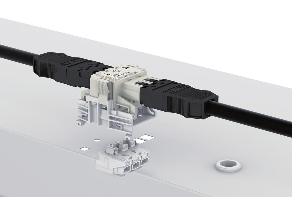 Linect - Den universelle tilkoblingen mellom lysarmaturer og WAGO pluggbart kablingssystem!2 T-avgrening Linect Art.