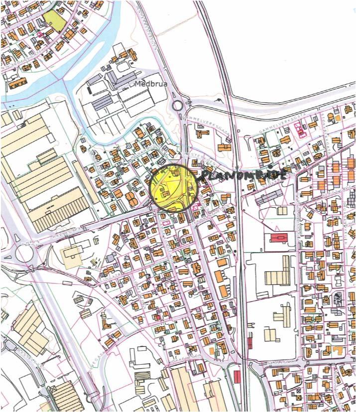 1.0 FORMÅLET MED PLANARBEIDET Planens formål er å omregulere en ubebygd boligeiendom på ca. 0.6 daa til felles uteareal for beboerne i Tangmoen, nord for Havnegata.