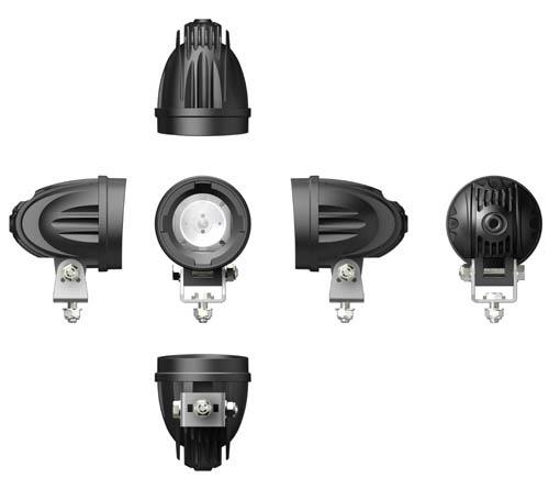 WD-1L10 Spesiallampe for offroad kjøretøyer Varenummer --------------------- WD-1L10_15 WD-1L10_60 Antall LED 1 stk. CREE 6000K 1 stk.