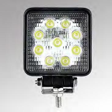 JK0727 27 Watt LED arbeidslys Leveres med enten bredt eller smalt lys! V.nr. Lysfarge LED Spenning Lumen Lysvink. Tetning Vekt JK0727_30 6000K Epistar 9-60 V. 2.400 30 gr.