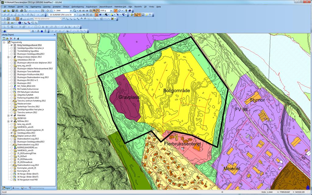 Skisse 2: Planavgrensingen markert med fyldig, svart strek. Framdriftsplan Skisse til tidsplan for det aktuelle reguleringsarbeidet: Planaktivitet Tidspunkt Vedtak om planoppstart 13.02.