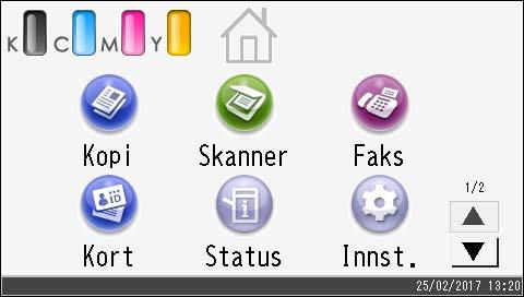 1. Beskrivelse av maskinen Tilpasse [Hjem]-skjermen Du kan legge til snarveier til favoritter på [Hjem]-skjermen. Du kan tilbakekalle favoritter ved å trykke på snarvei-ikonene.