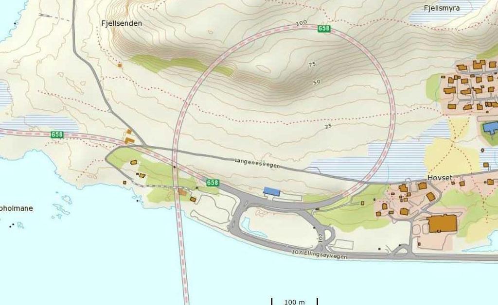 Figur 4 syner årsdøgntrafikk og andel lange kjøretøy for 2015 og for prognoseåret 2036 ved Kverve.