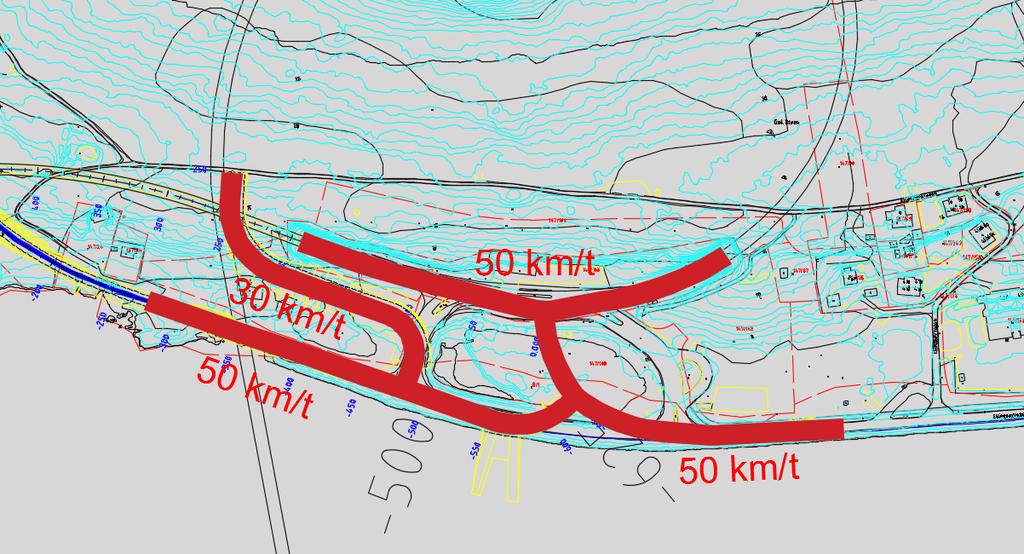 Ved Kverve er det i dag 50 km/t fartsgrense på Rv 658, medan Fv 107 har 80 km/t heilt til kryss med Rv 658.