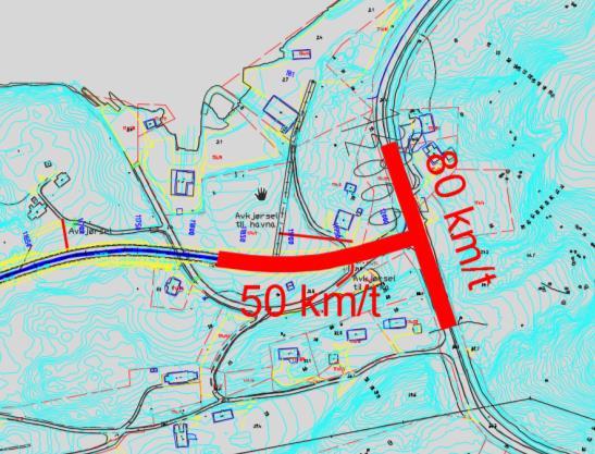 Fartsgrenser Kverve for E1 Ved Hamnsund er dagens fartsgrense på Fv 146 80 km/t, dette vert vidareført.