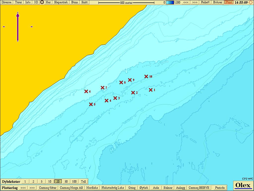 3 Lokalitetsbeskrivelse og bunntopografi Figur 2 viser oversiktskart der prøvetakingsstasjonene er tegnet inn. Lokaliteten ligger på vestsiden av Herjangsfjorden, Narvik kommune i Nordland.