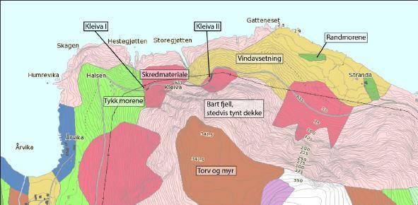 6.11 Geologi og geoteknikk Bergarten i området er diorittisk til granittisk gneis. Grunna foldingar i berget er det store variasjonar på sprekkeretning og oppsprekking langs tunnel-traseen.