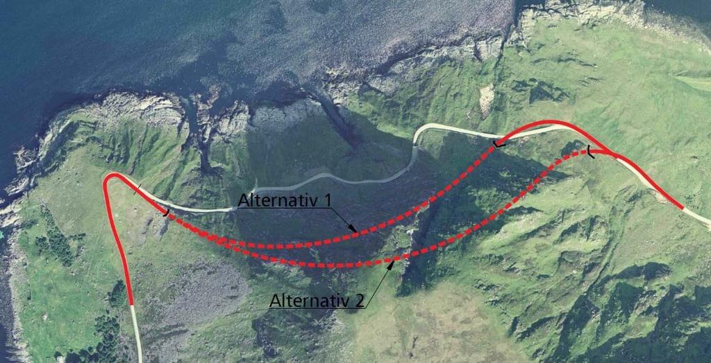 7.4 Alternativ 1 og 2 I tråd med planprogrammet er det utarbeidd reguleringsplan for to alternative tunnelar med to