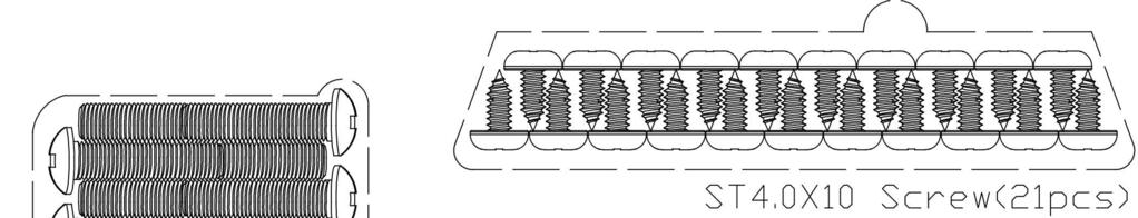 Deleoversikt (skruer, muttere) D2 ST4 x 10 mm skrue, 21 stk D3 M4 x 10 mm skrue, 11 stk D1