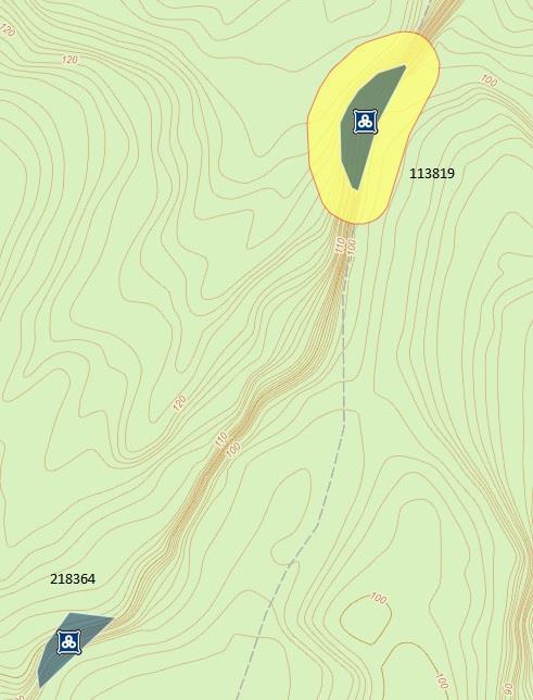 Figur 2-7: Detaljkart området øst for Kleppland. Disse reguleres til hensynssone. 3 Område Kleppland Vedderheia 3.