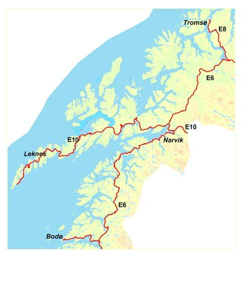 Stamvegrute 8a (s.107-108) E6 Fauske Nordkjosbotn, E8 og E10 Basisramme +20% 2010-2013 2014-2019 Stat Annen finans.