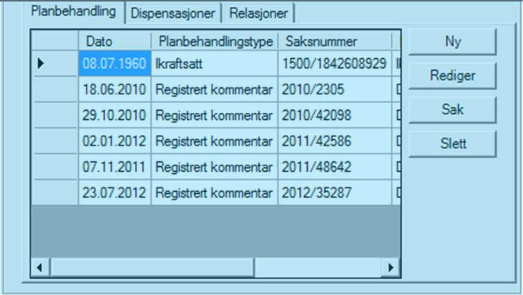 informasjon i planregisteret