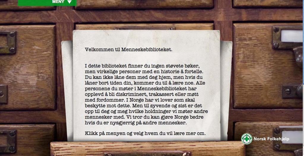 Sluttrappo rt til Extrastiftelsen Prosjektnavn: Virtuelt Menneskebibliotek