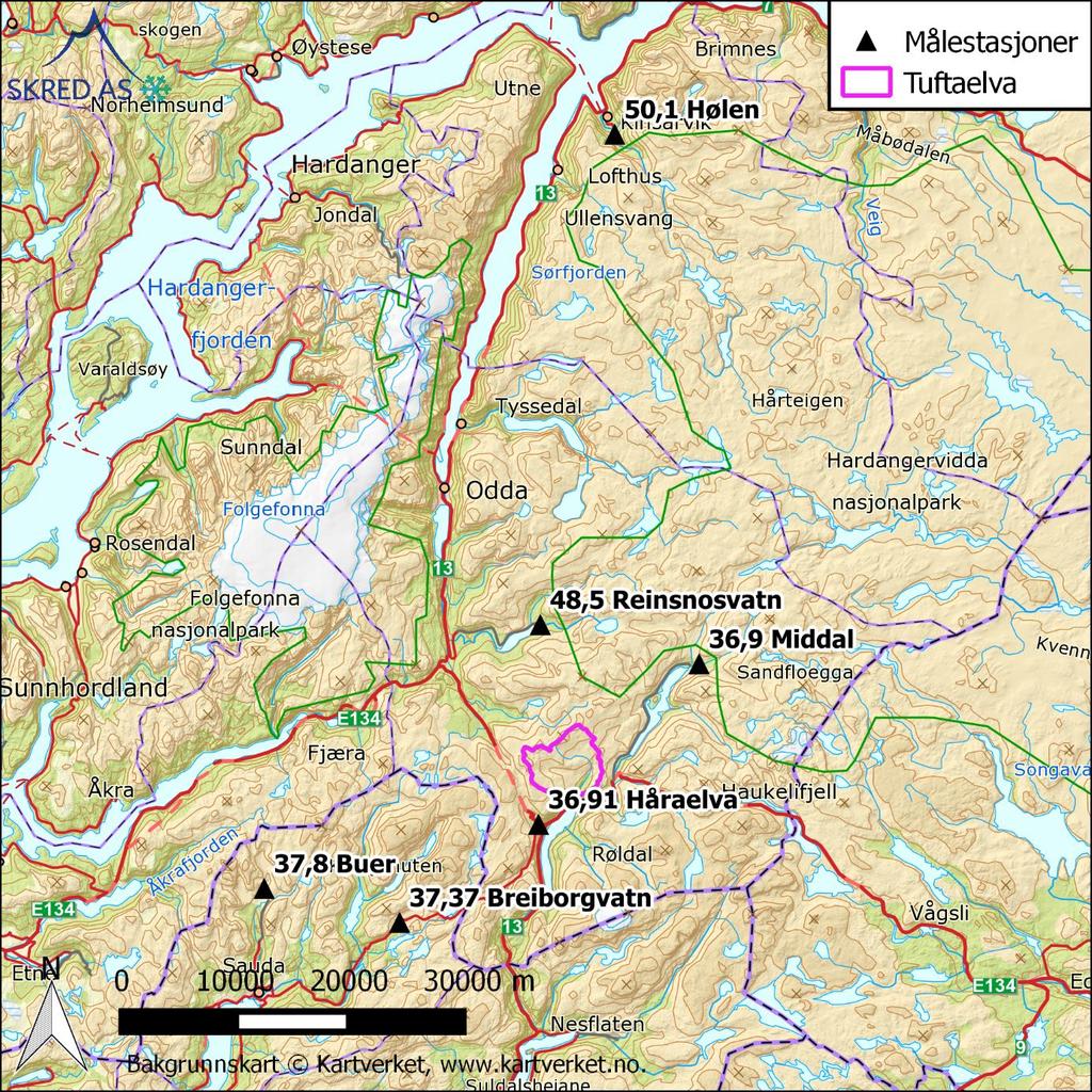 Figur 8: Lokasjon til utvalgte