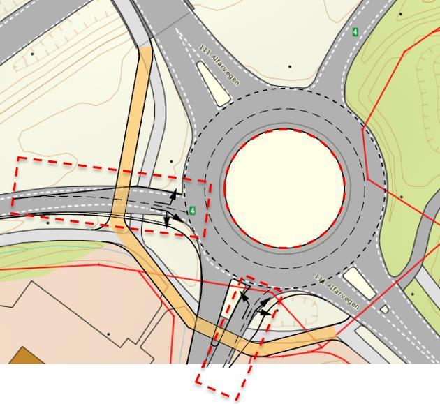 Gangfeltene trekkes noe tilbake. Tiltaket vil være nyttig for trafikkavviklingen, uavhengig av utbyggingsplanene.