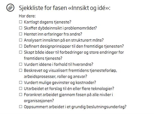 Sjekkliste fase