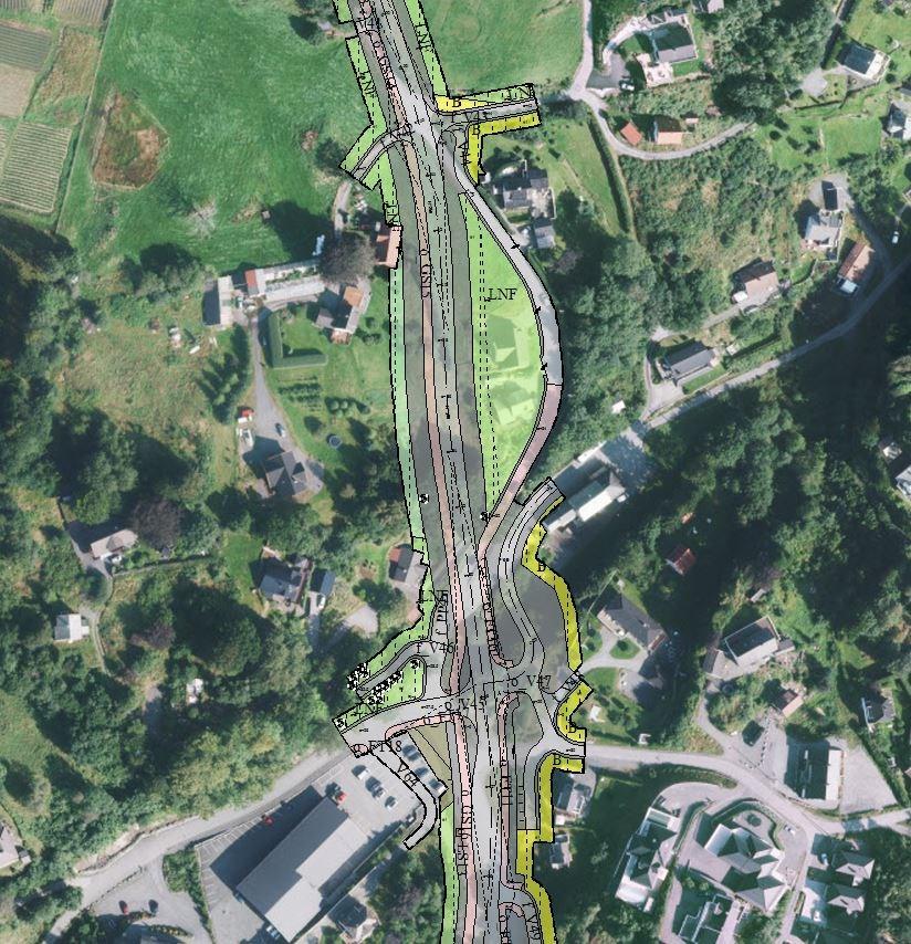 Vurdering: Fylkesvegstrekningen ligger i et kupert område med spredt bebyggelse som ligger i nær tilknytning til vegen.