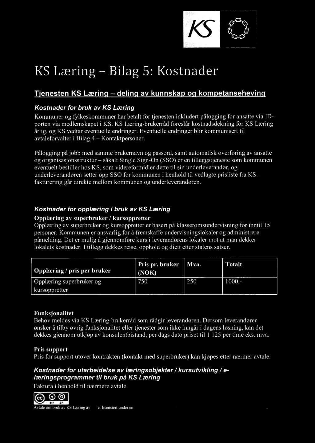 li'/gå \ Læring - Bilag 5: Kostnader T'enesten Lærin delin av kunnska 0 kom etansehevin Kostnader for bruk av Læring Kommuner og fylkeskommuner har betalt for tjenesten inkludert pålogging for