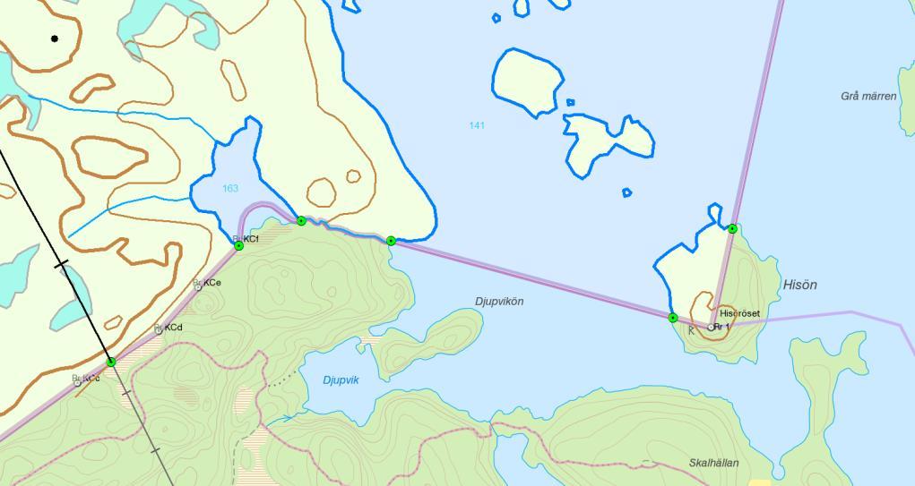 Felles konnekteringspunkter på riksgrensen Lantmäteriet og Kartverket har etablert felles konnekteringspunkter (grensenoder) for enkelte tema.