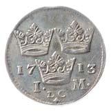 SM.78 0/01 3 000,- 887 Sweden: 1 Mark 1713/12. SM.