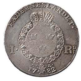 47a 0/01 1 800,- 931 Sweden: 1 Riksdaler 1781. SM.