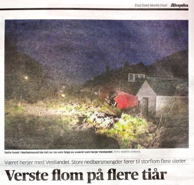 Aftenposten 29.okt.2014 Flom 152 mm pr DØGN i Etne.