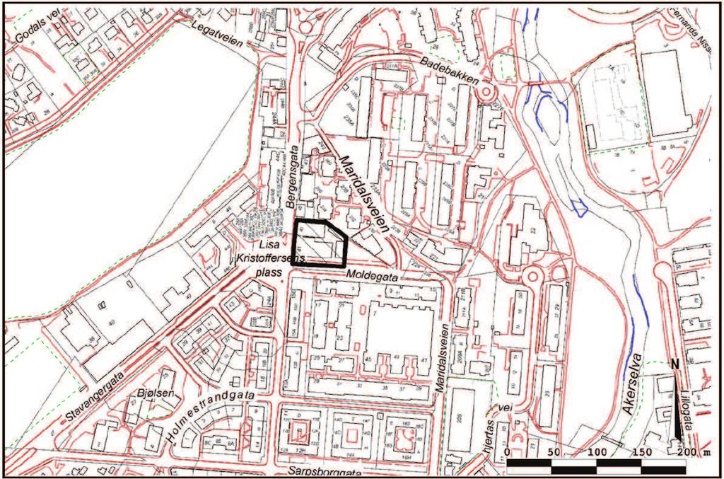 Etablering av parkeringsplasser på terreng anbefales ikke. Norm for sykkelparkering må følges. Med fordel kan sykkelbod etableres som en del av 1.