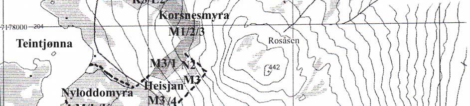 En rekke arter med vestlig utbredelse i Skandinavia inngår i undersøkelsesområdet. Rome (Narthecium ossifragum) er vanlig, og dels dominerende på myrer i hele området.