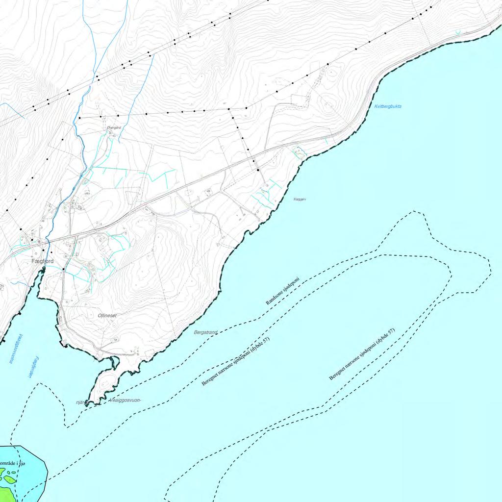 Kollektivholdeplass Angitthensyngrense Trasé for teknisk infrastruktur kombinert med naturområde i sjø og vassdrag Båndlegginggrense