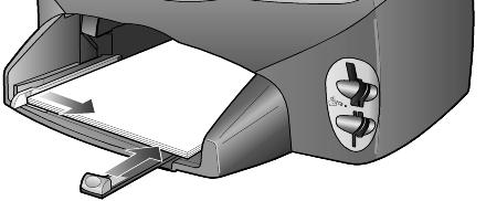 4 Skyv inn papirbredde- og papirlengdeskinnene til de stopper mot papirkanten.