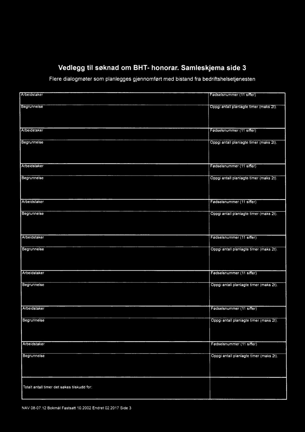 planlagte timer (maks 2t).