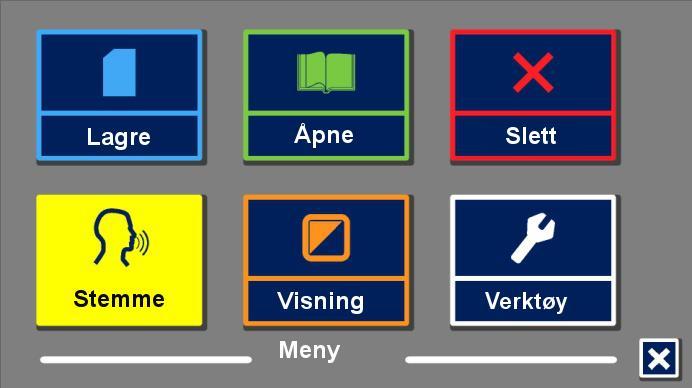 Åpne menyen og gå til Stemme ved hjelp av Tilbake- og Fremover-knappene på betjeningspanelet på ClearReader+ eller Pil-tastene på fjernkontrollen.